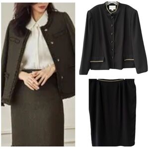 Dressy 2 Pc Skirt Set Blazer Jacket Professional Office Career Power Suit 26W
